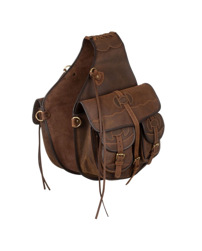 Sacoches De Selle Western Ridex En Cuir Véritable - Livraison Offerte !