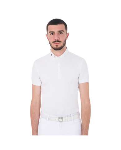 Men's Competition Polo Shirt in Breathable Technical Fabric Men's Competition Polo Shirt in Breathable Technical Fabric