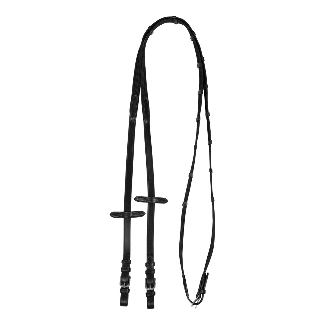 Web Reins W batentes de couro Web Reins W batentes de couro