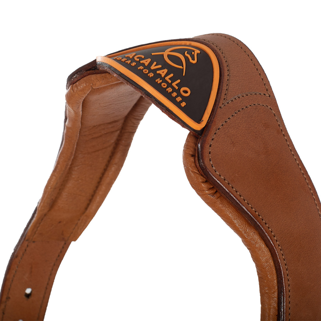 Acavallo Leather Halter With Ergonomic Pollguard - Calfskin Lining Acavallo Leather Halter With Ergonomic Pollguard - Calfskin Lining