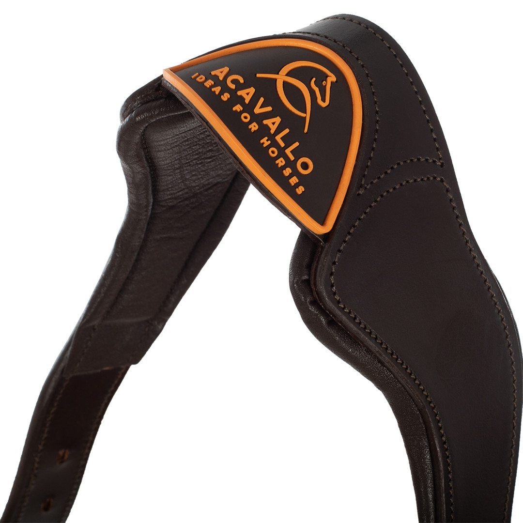 Acavallo Leather Halter With Ergonomic Pollguard - Calfskin Lining Acavallo Leather Halter With Ergonomic Pollguard - Calfskin Lining