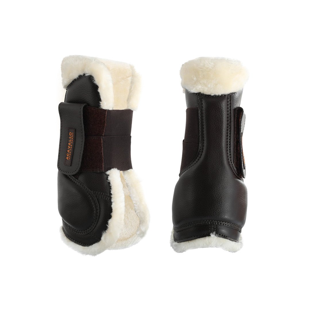 Guêtres en cuir écologique avec double fermeture Velcro