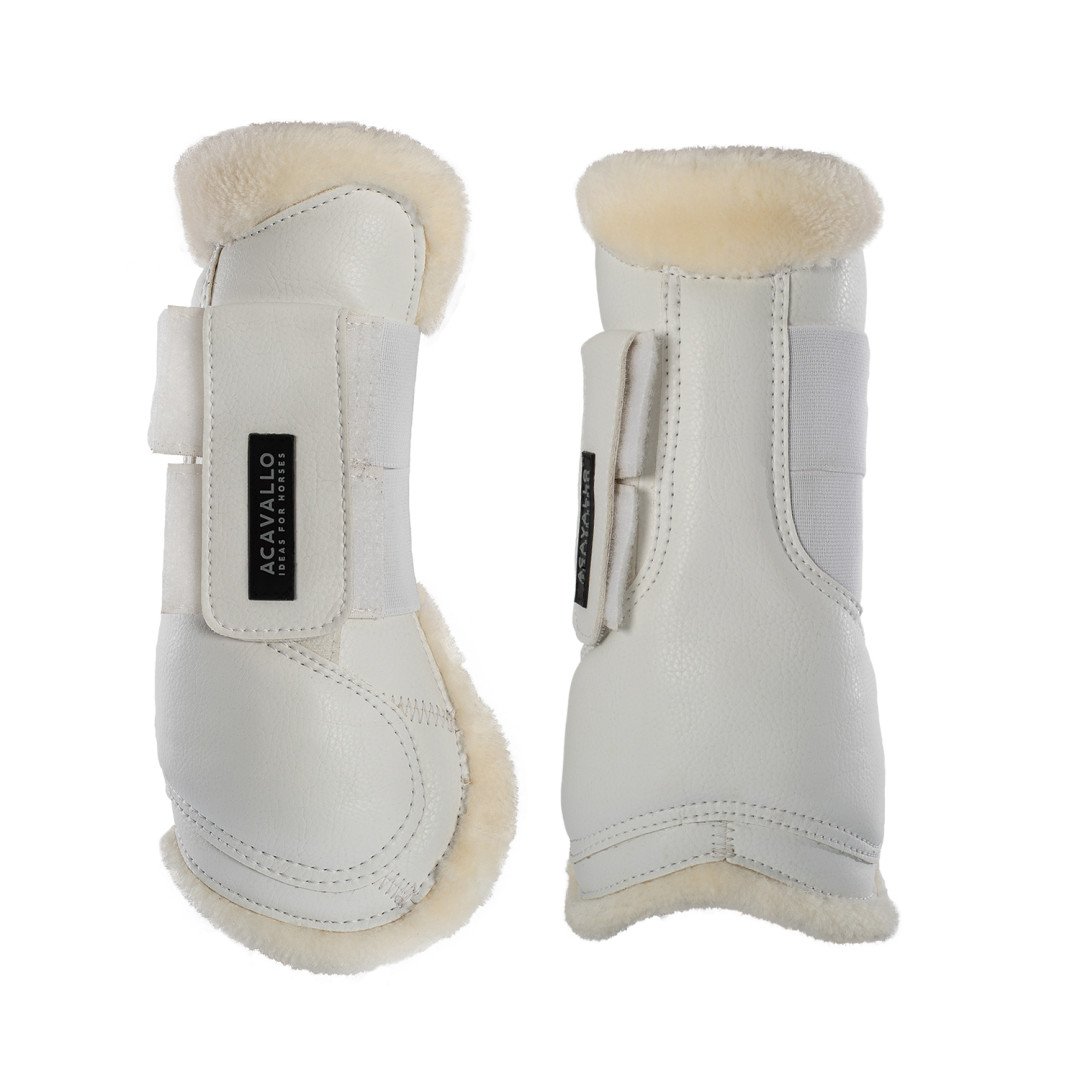 Öko-Leder-Sehnenstiefel mit doppeltem Klettverschluss