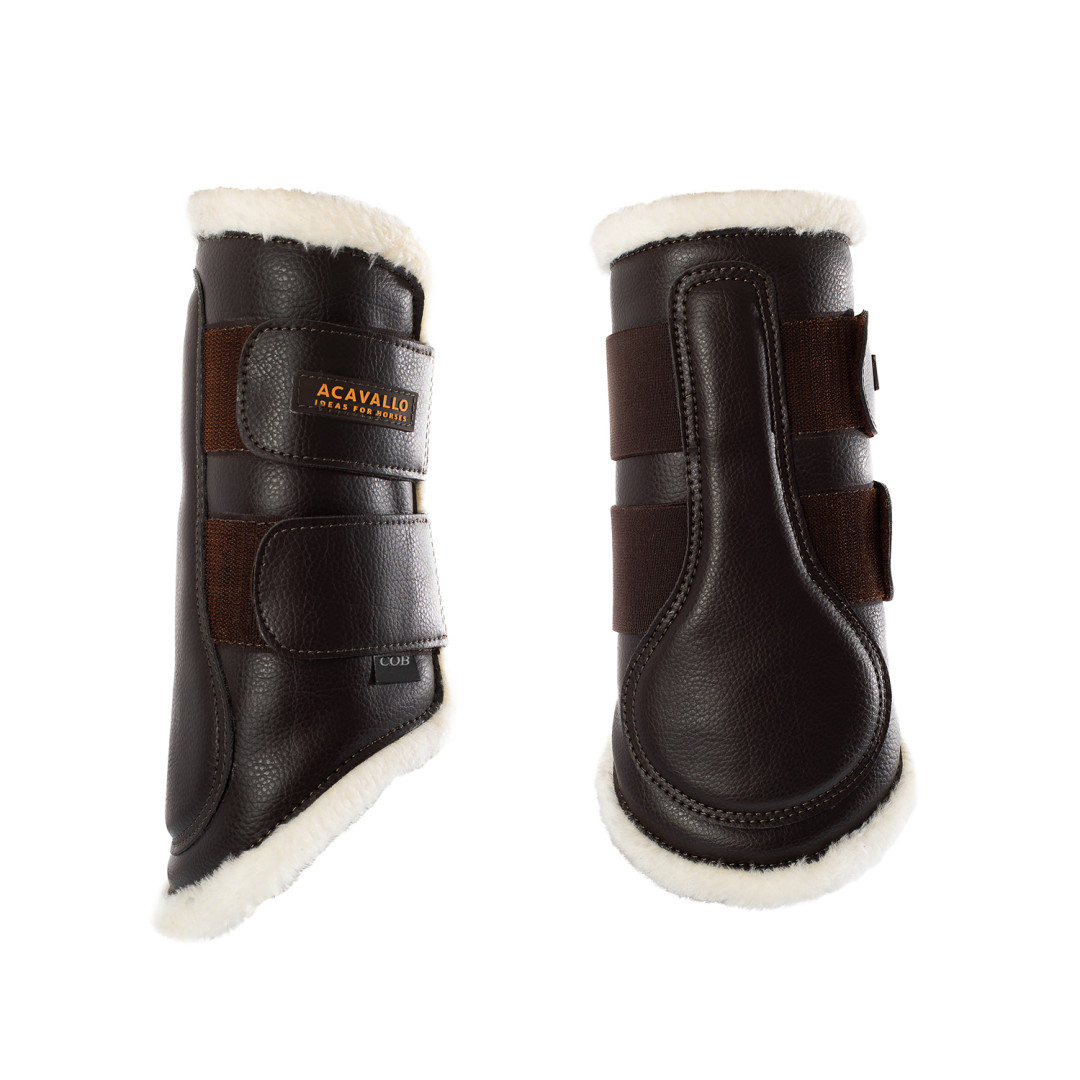 Acavallo Eco-leather Front Brushing Horse Boots With Double Velcro Fastening