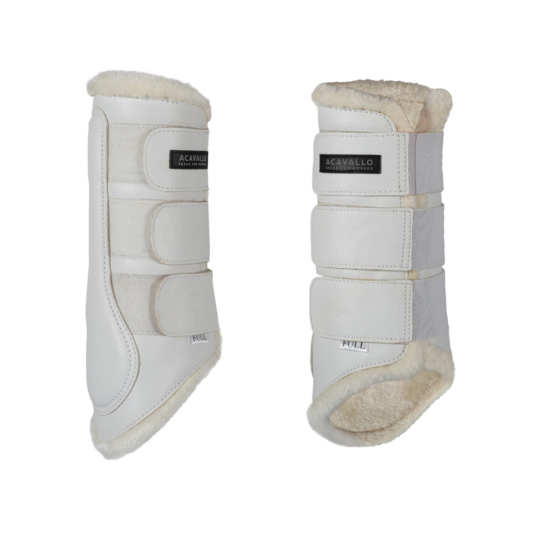Acavallo Eco-leather Hind Brushing Horse Boots With Triple Velcro Fastening