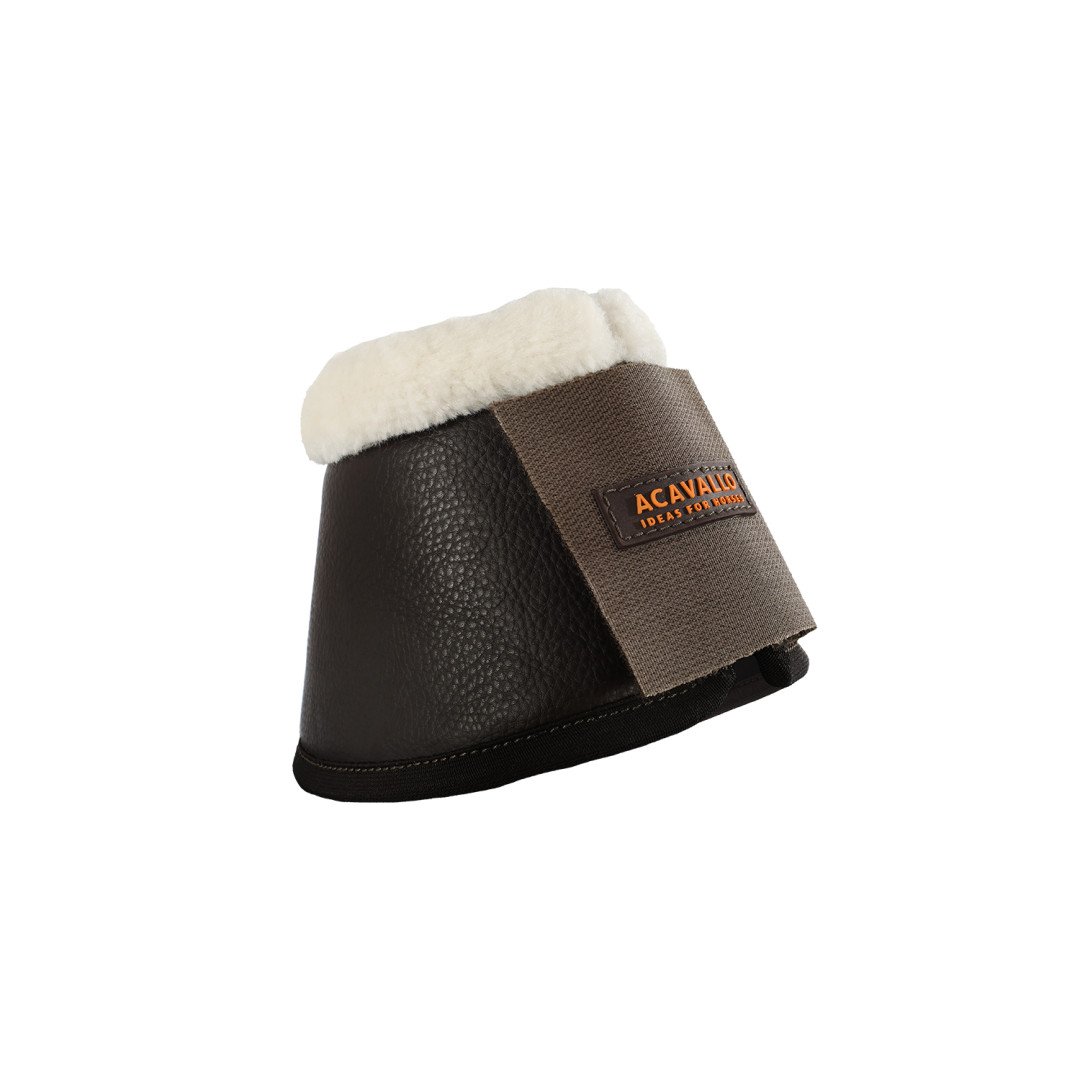 Öko-Leder-Glockenstiefel mit Klettverschluss