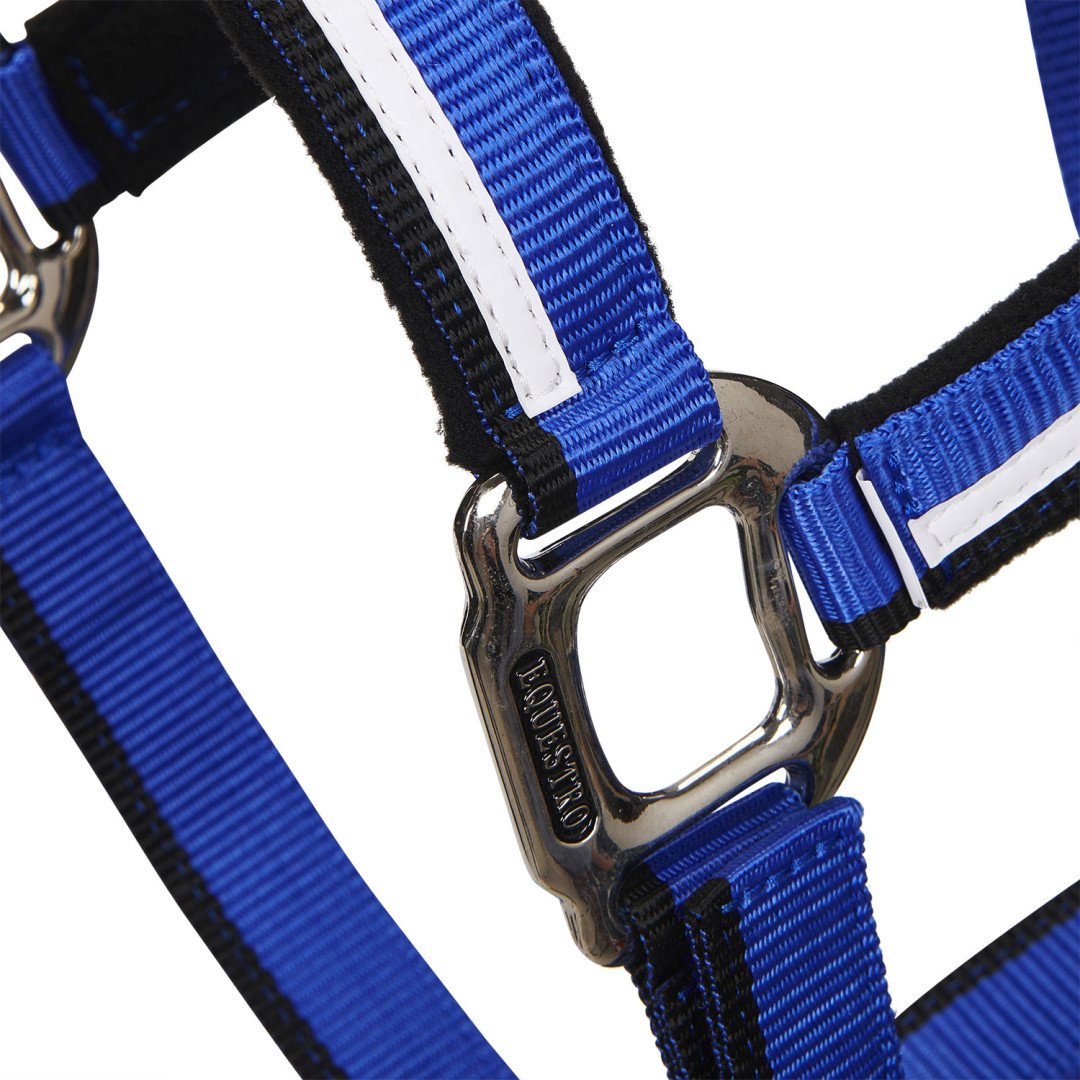 Cabezada de nailon Equestro modelo C con ribete blanco