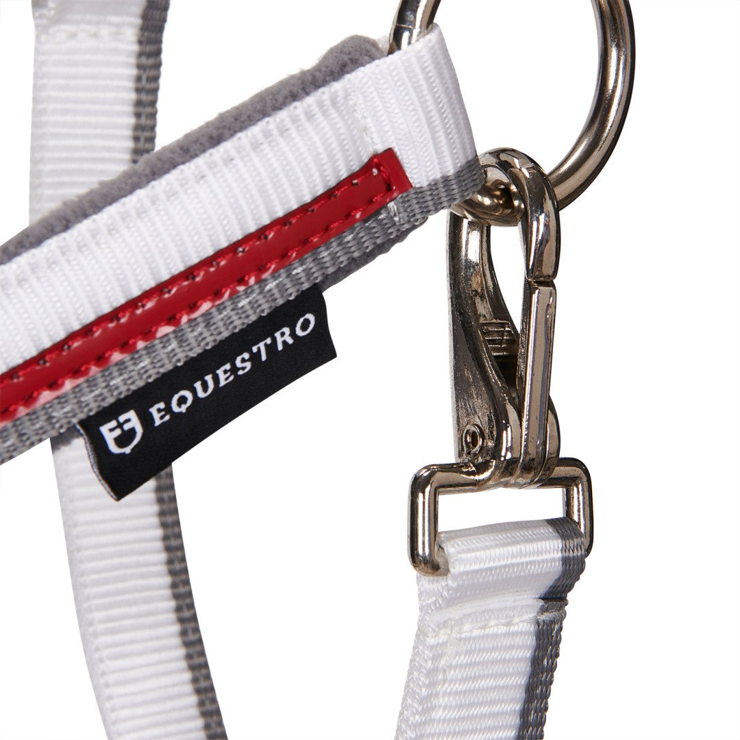 Licol Equestro en nylon, modèle C, finitions rouges