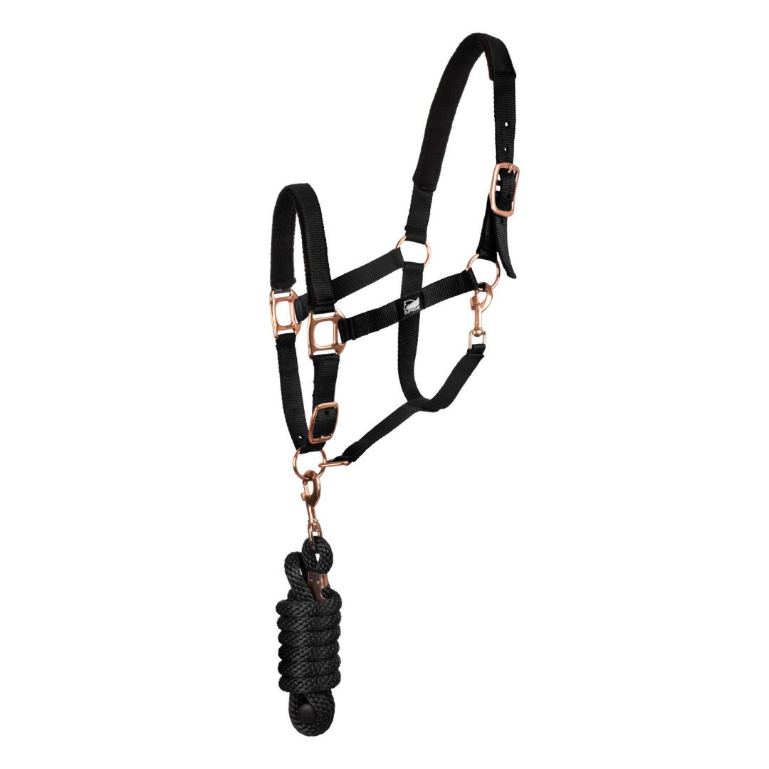 Licol nu en nylon avec ligne or rose