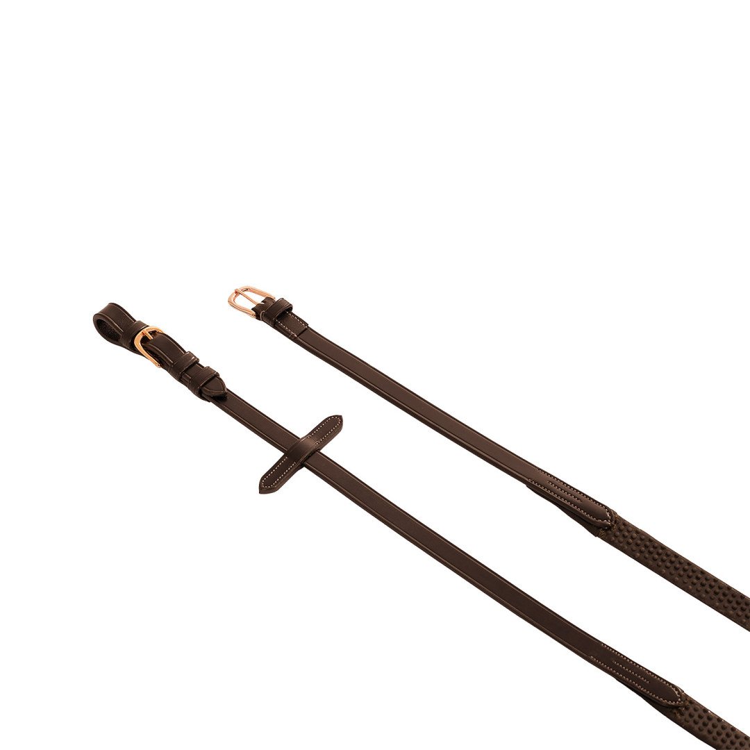 Rédeas de borracha Equestro 19cm Kris com acessórios em ouro rosa
