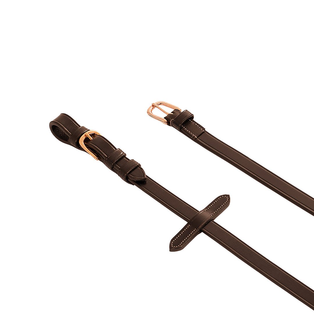 Rédeas de borracha Equestro 19cm Kris com acessórios em ouro rosa