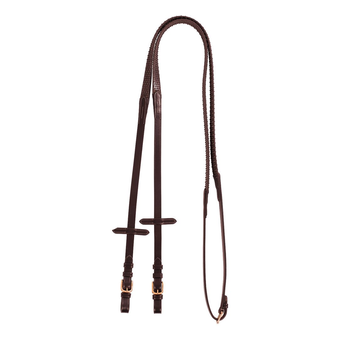 Rédeas de borracha Equestro 19cm Kris com acessórios em ouro rosa