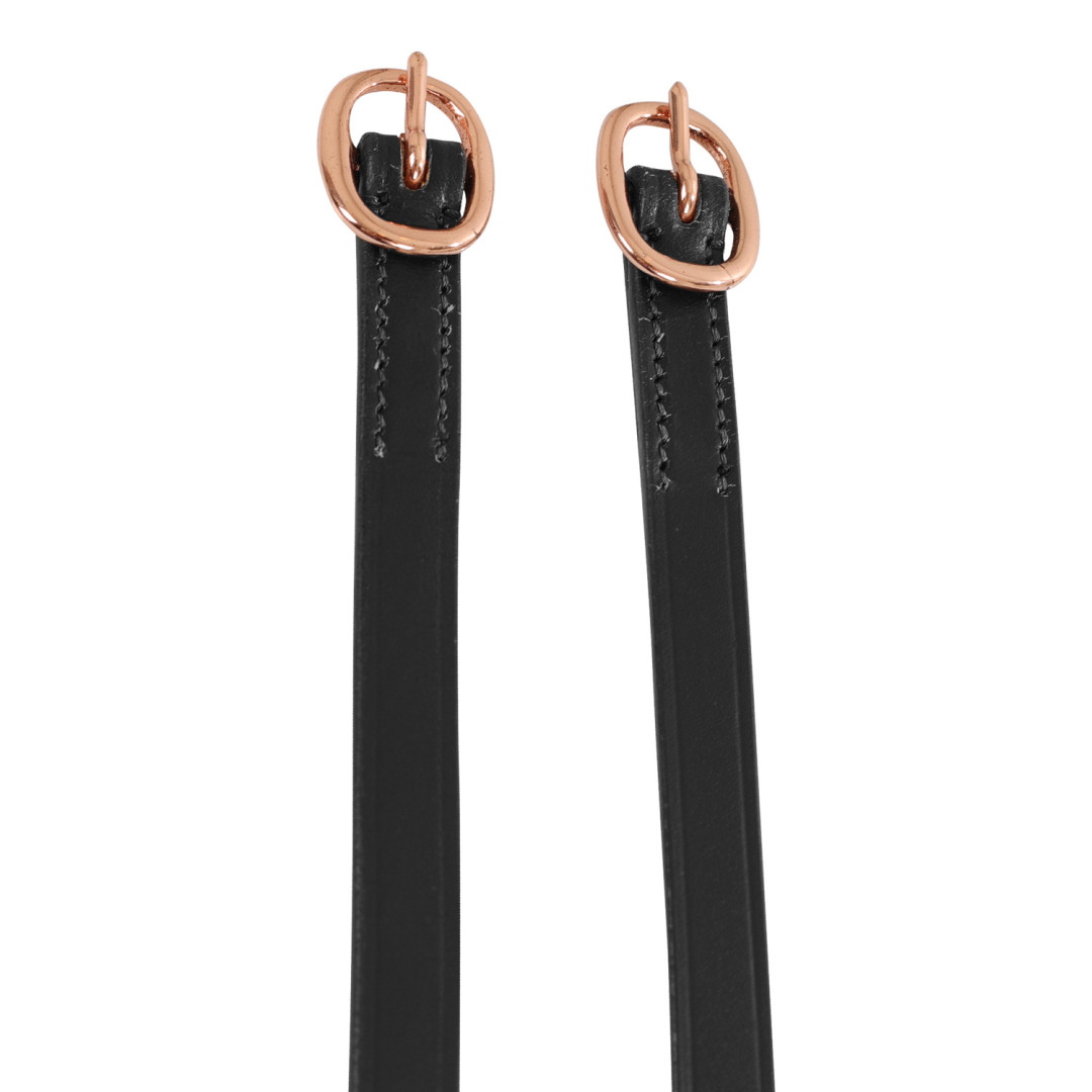 Sangles Pour éperon En Cuir Equestro Boucle Or Rose Sangles Pour éperon En Cuir Equestro Boucle Or Rose