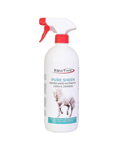 EQUITIME Pure Sheen – Entwirrendes und pflegendes Spray für Schweif, Mähne und Fell, 1000 ml