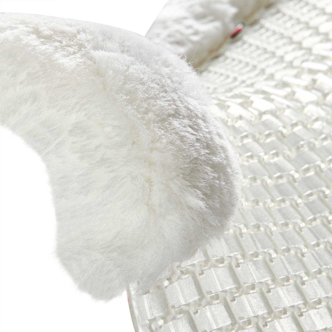 Almofada de gel macio com liberação de ar Respira, recorte em pele de carneiro, apenas gel.