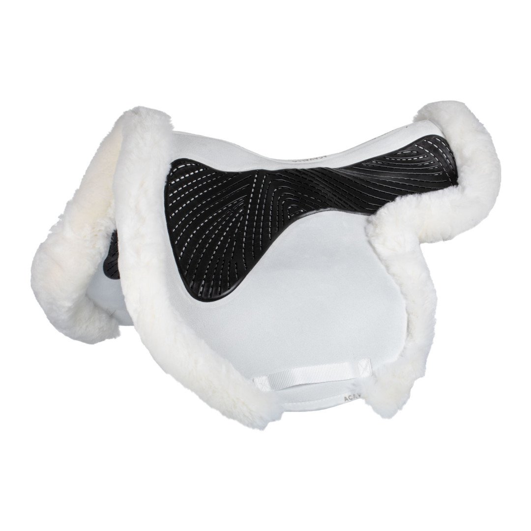 Almofada de gel dupla face, manta de salto com borda Full em pele de carneiro.