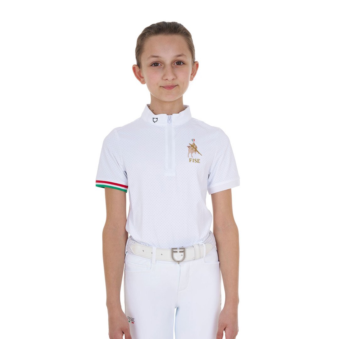 Home  Polo bambina da concorso con zip Equestro X FISE 64,75 €