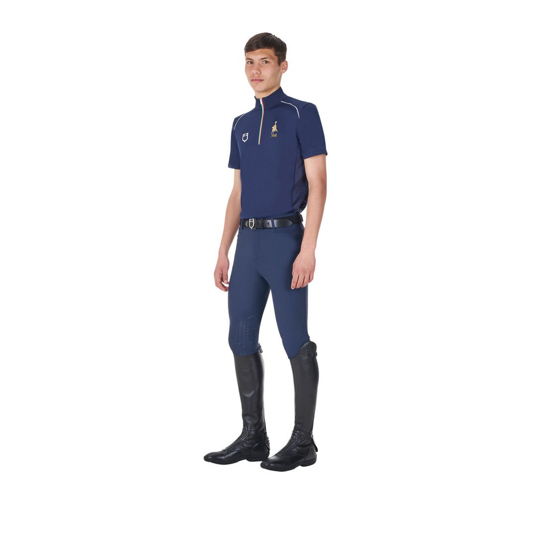 Inicio  Polo uomo da allenamento zip tricolore Equestro X FISE 58,52 €