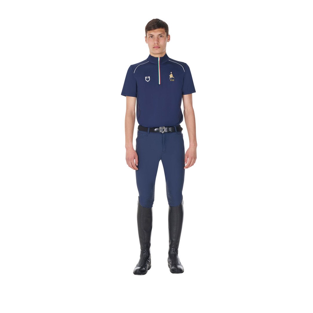 Inicio  Polo uomo da allenamento zip tricolore Equestro X FISE 58,52 €