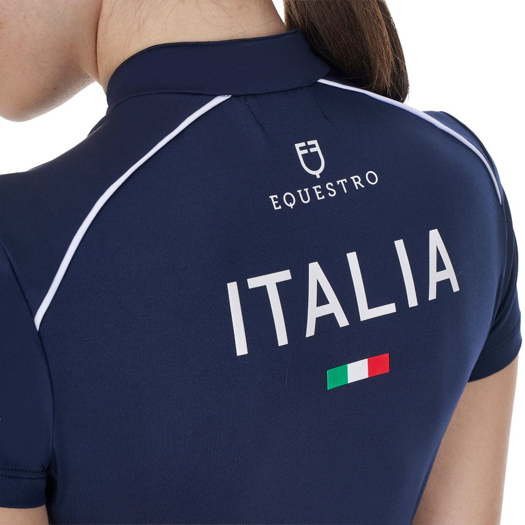 Startseite  Polo donna da allenamento zip tricolore Equestro X FISE 58,52 €