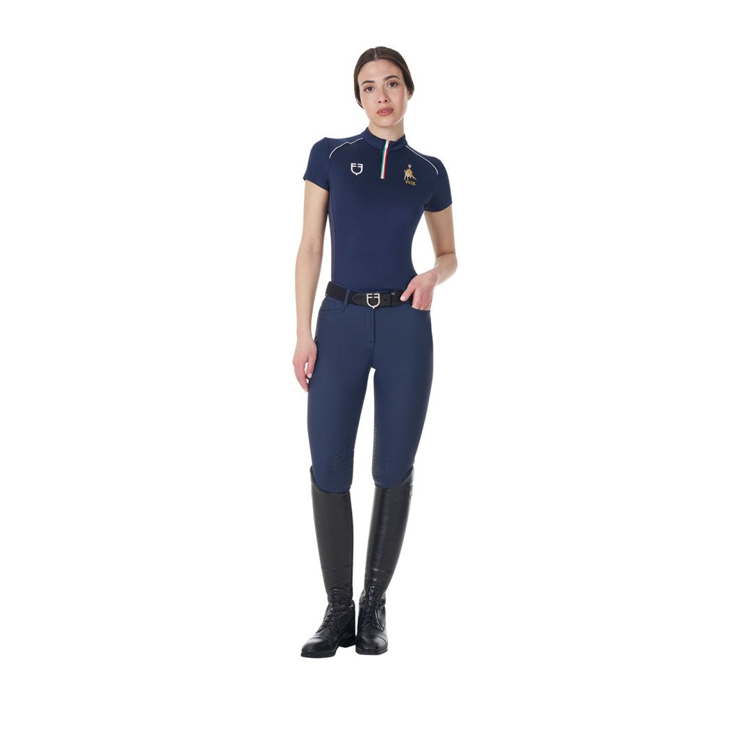 Startseite  Polo donna da allenamento zip tricolore Equestro X FISE 58,52 €