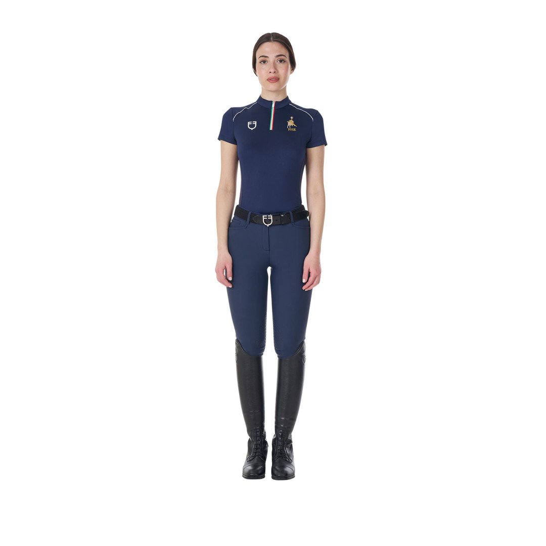 Startseite  Polo donna da allenamento zip tricolore Equestro X FISE 58,52 €