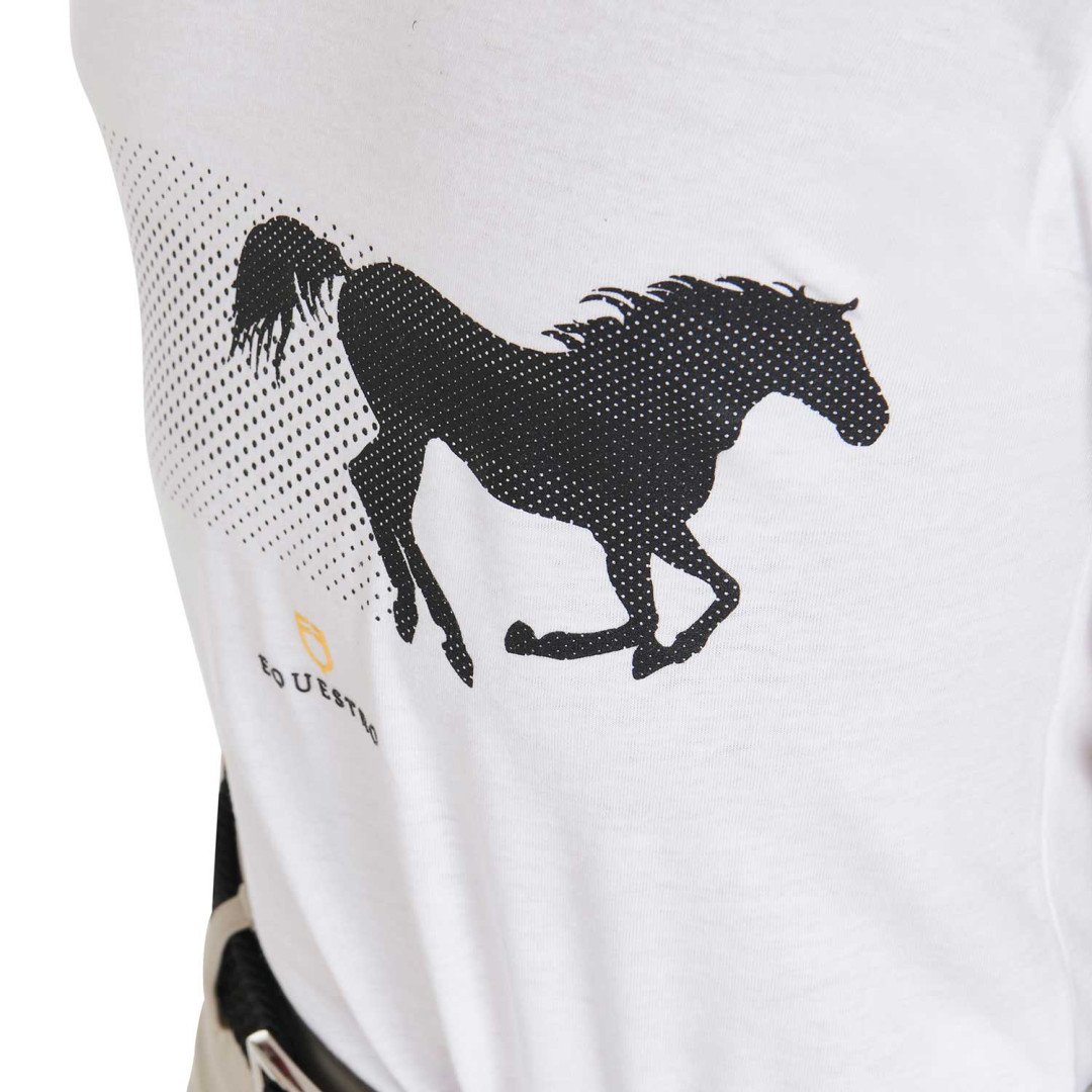 T-shirt bambino slim fit con stampa cavallo da corsa