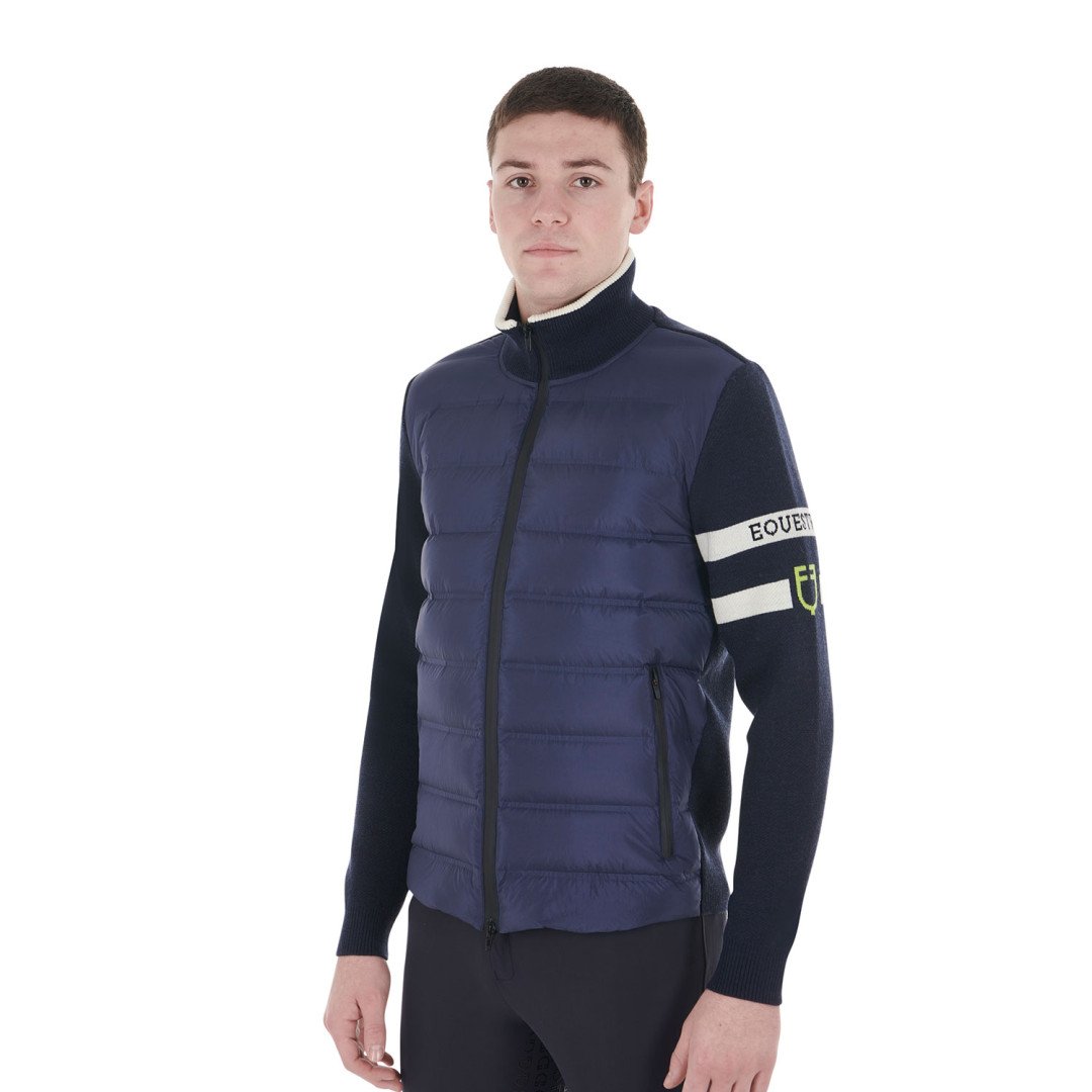 Men's nylon and mesh jacket with front zip