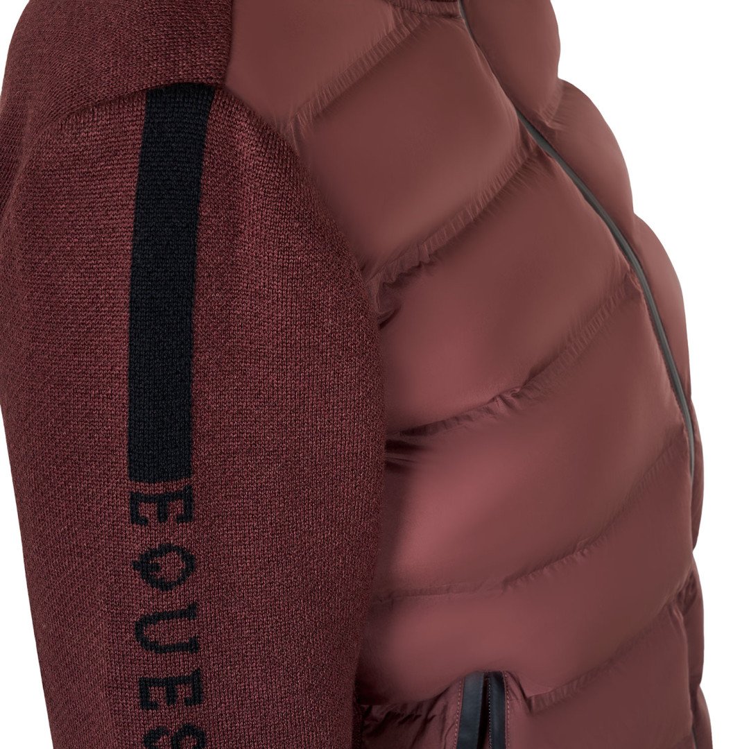 Piumino da donna in nylon e maglia con cerniera