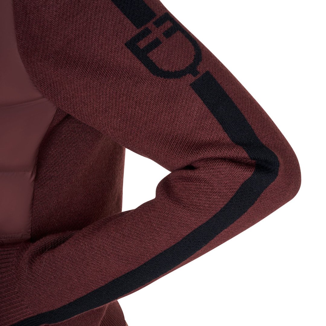 Piumino da donna in nylon e maglia con cerniera