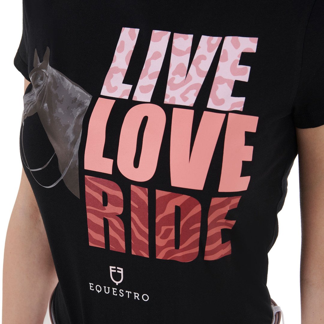Live Love Ride Damen-Baumwoll-T-Shirt