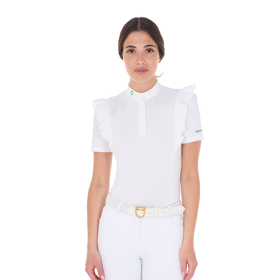 Polo concorso donna slim fit con ruches