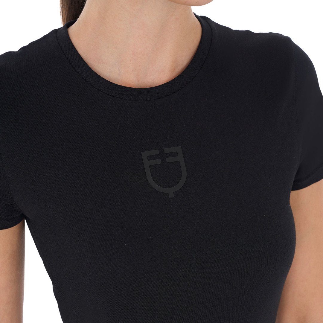 Camiseta básica de mujer con logo tono sobre tono