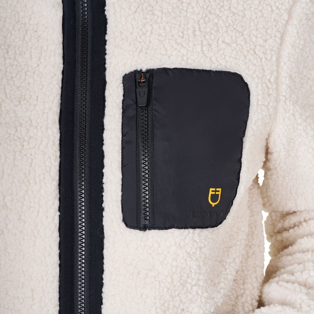 Felpa Donna in Pile Ricciolo Con Tasca Frontale