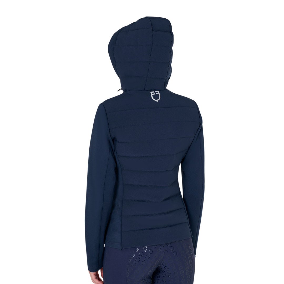 Women's mixed technical down jacket with hood