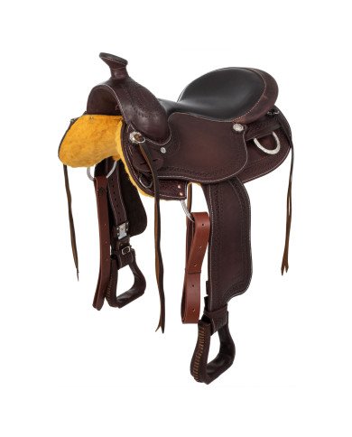 Western Saddle Stainless Steel Fitting Grain Leather Snake Stamp 2817