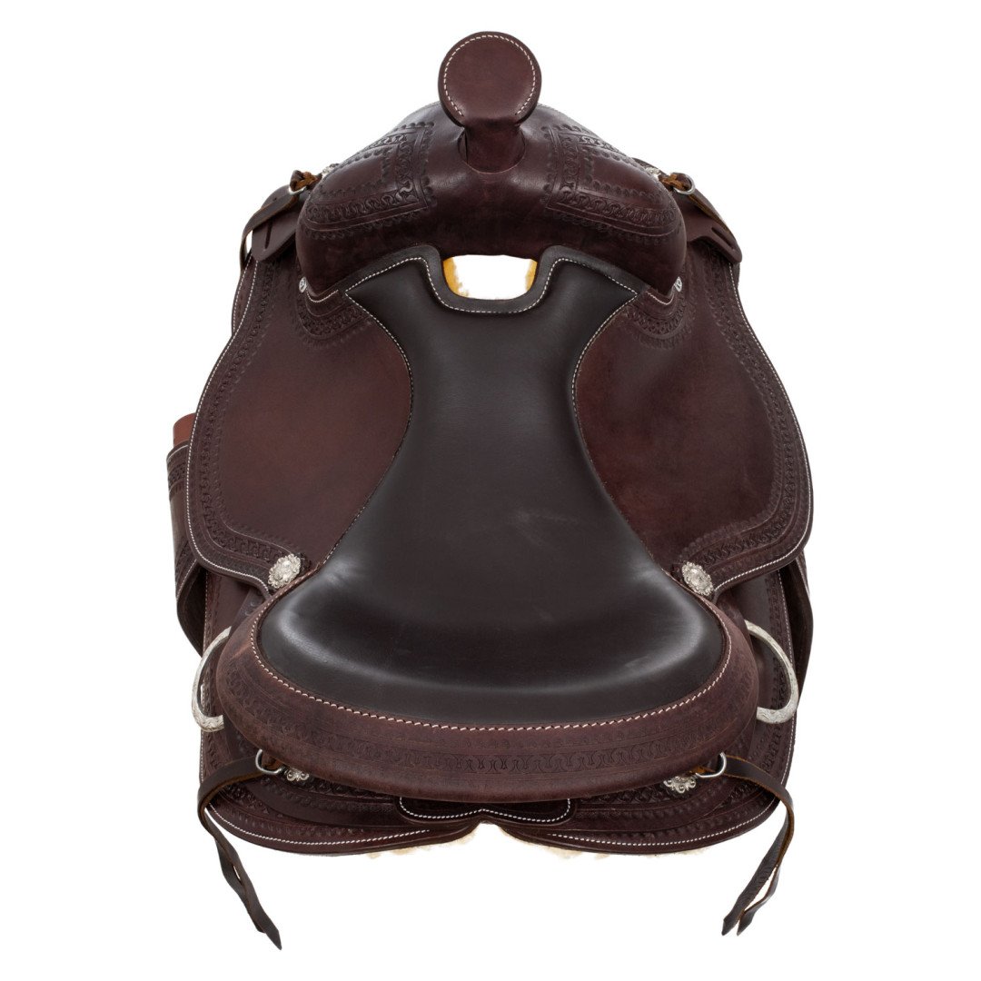 Western Saddle Acier Inoxydable Raccord Grain Cuir Snake Stamp 2817