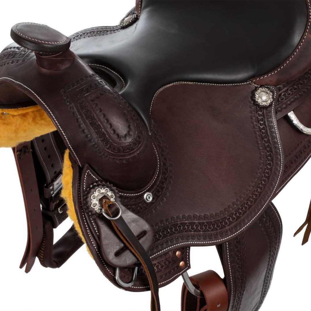 Western Saddle Acier Inoxydable Raccord Grain Cuir Snake Stamp 2817