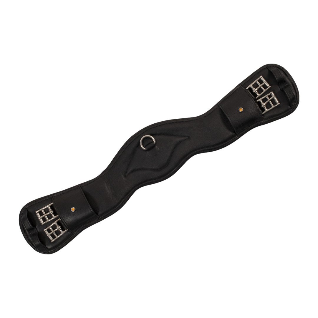 Sottopancia dressage sagomato in cuoio con pin logato