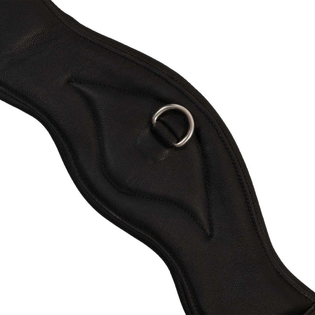 Sottopancia dressage sagomato in cuoio con pin logato