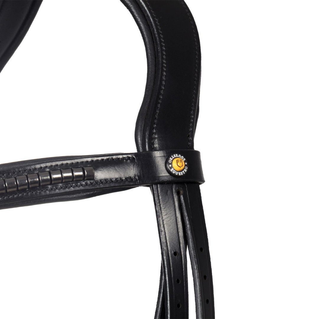 Testiera in pelle con clincher nero