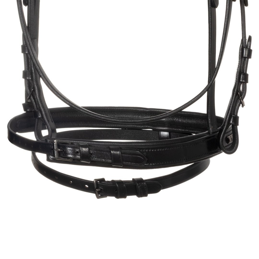 Testiera in pelle con clincher nero