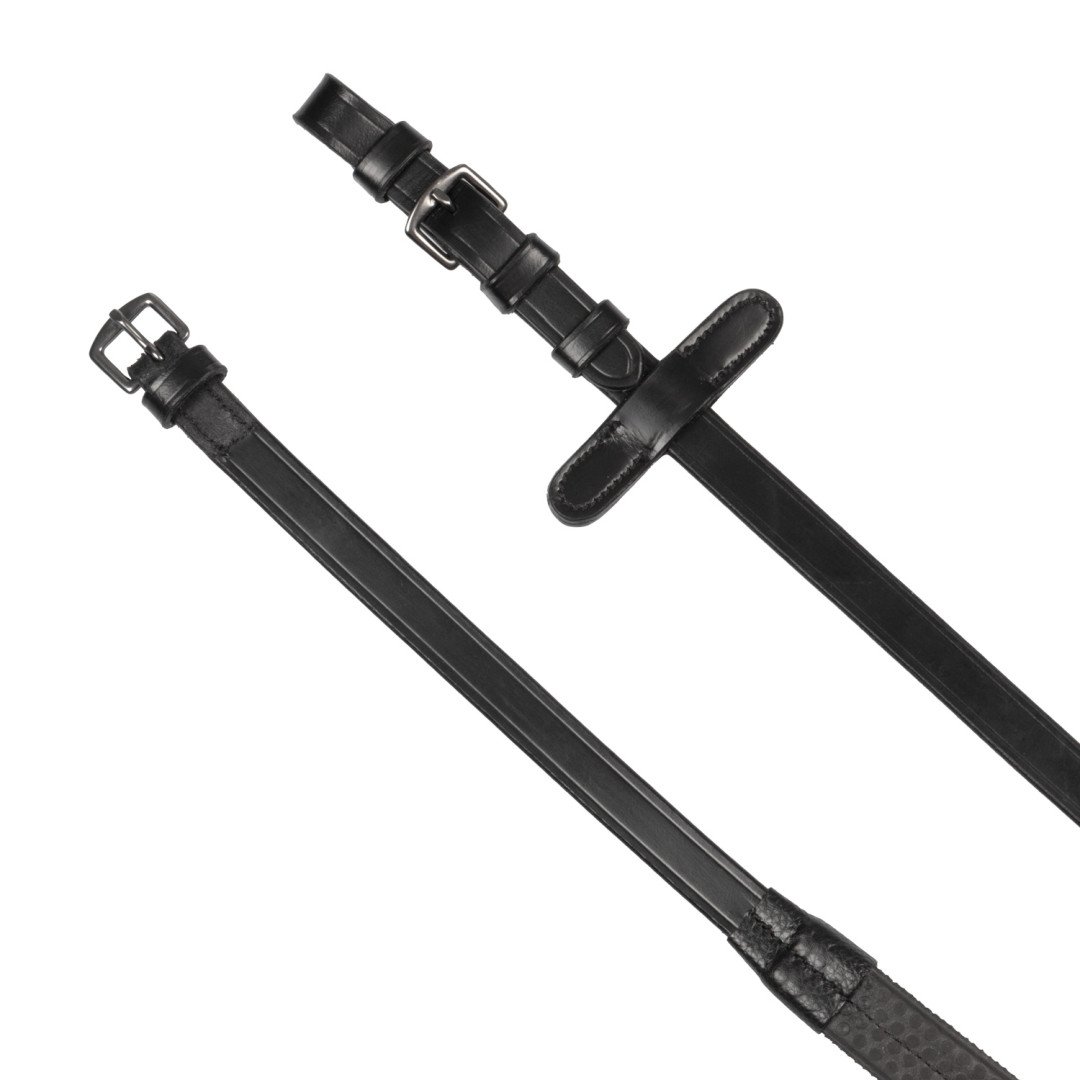 Testiera in pelle con clincher nero