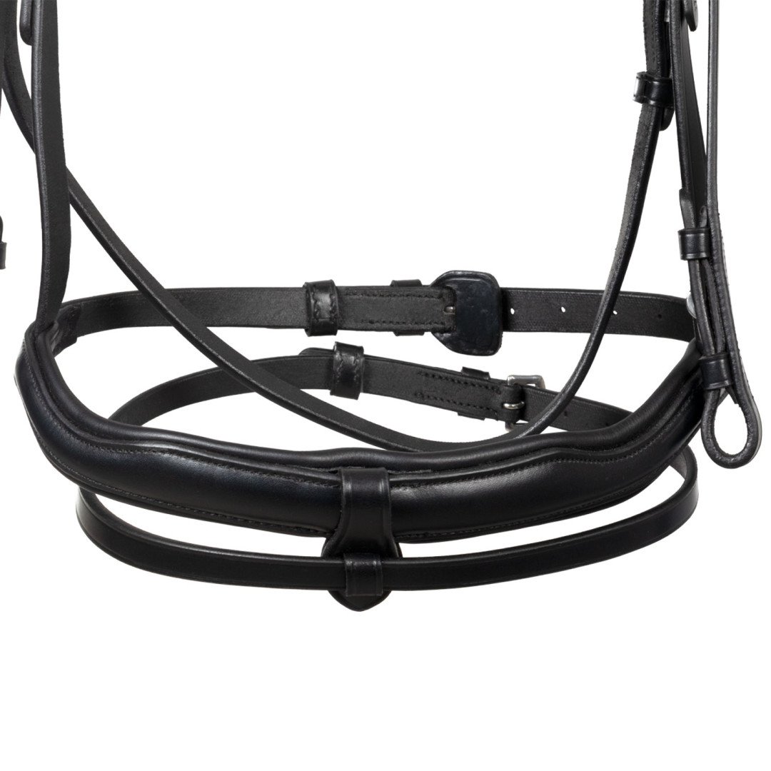 Testiera inglese in cuoio con strass su frontalino