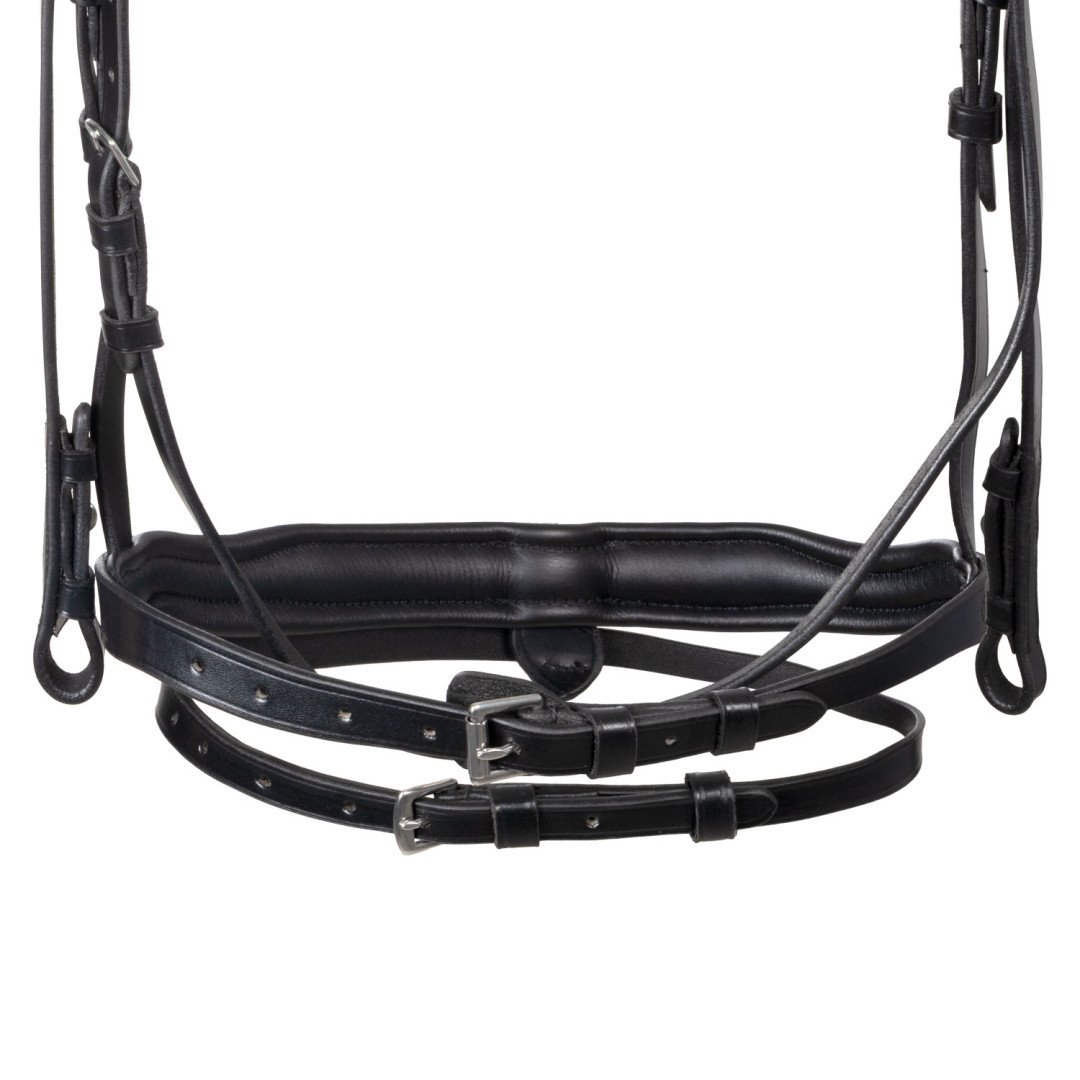 Testiera inglese in cuoio con strass su frontalino