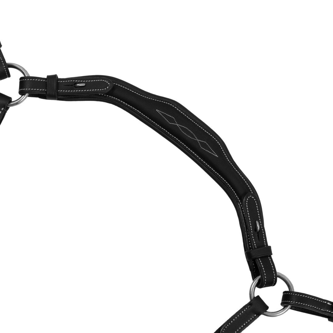 Anatomisch geformtes Vorderzeug aus Leder mit abnehmbarem gleitendes ringmartingal