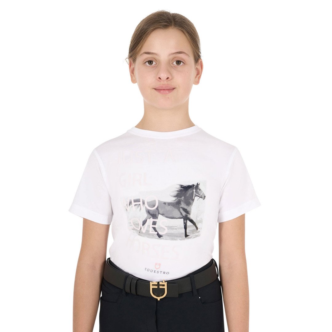 GIRL'S HORSE LOVER COTTON T-SHIRT