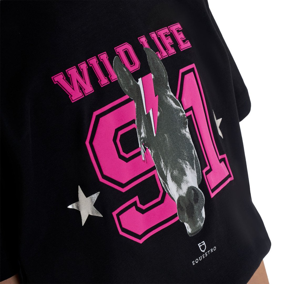 T-shirt bambina Wild Life in cotone con stampa