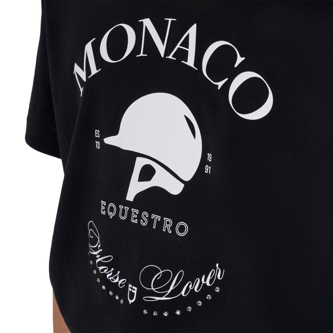 T-shirt bambina Monaco in cotone con strass