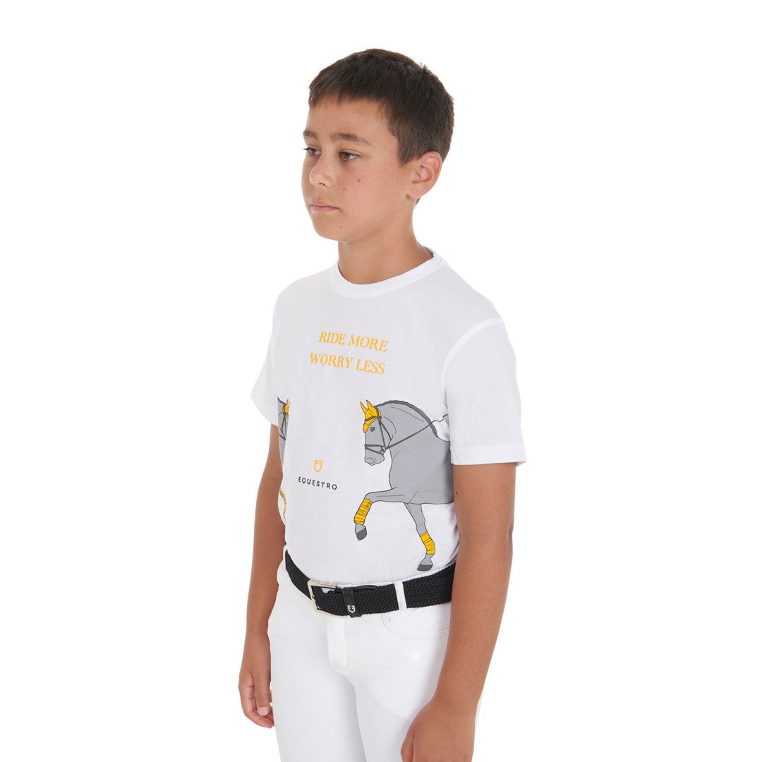 T-shirt bambini slim fit stampa dressage